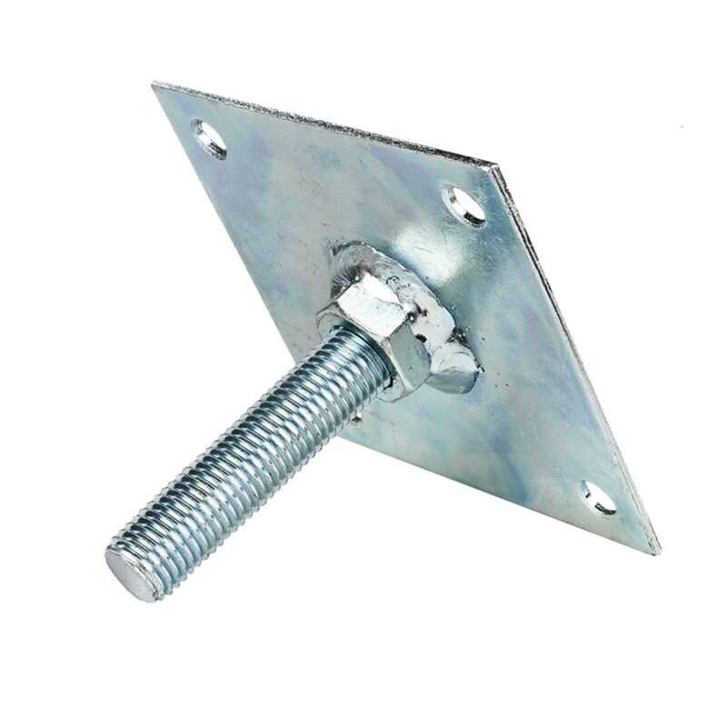 Betonpoer hoogteverstelling 10x10cm M16 Verzinkt gelaste moer
