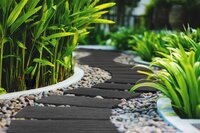 Railroad Tie Stepping Stone Grey
