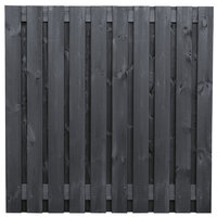 Tuinscherm grenen zwart gespoten 21-planks (19 + 2) Stuttgart 180 x 180 cm