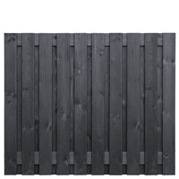 Tuinscherm grenen zwart gespoten 21-planks (19 + 2) Stuttgart 150 x 180 cm