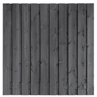 Tuinscherm grenen zwart ge&iuml;mpregneerd, 21-planks (19 + 2) Hengelo 180 x 180 cm