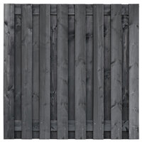 Tuinscherm grenen zwart ge&iuml;mpregneerd, 17-planks (15 + 2) Dalen 180 x 180 cm