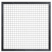 Gaaselement vuurverzinkt maaswijdte 7,5 x 7,5 cm met robuust kader grenen zwart gespoten 4,4 x 6,8 cm H180 x B180 cm