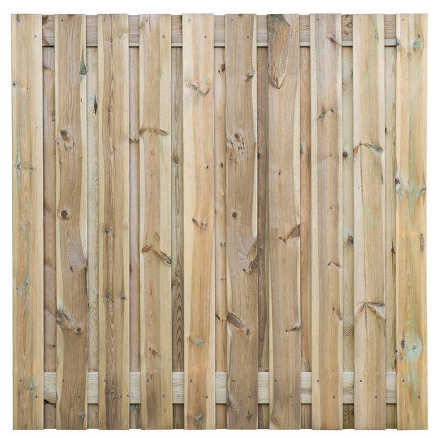 Tuinscherm grenen groen ge&iuml;mpregneerd, 21-planks (19 + 2) Haaksbergen 180 x 180 cm