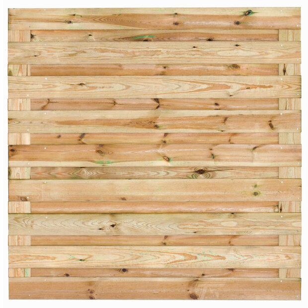 Tuinscherm grenen groen ge&iuml;mpregneerd, 19-planks (17 + 2) Eindhoven 180 x 180 cm horizontaal