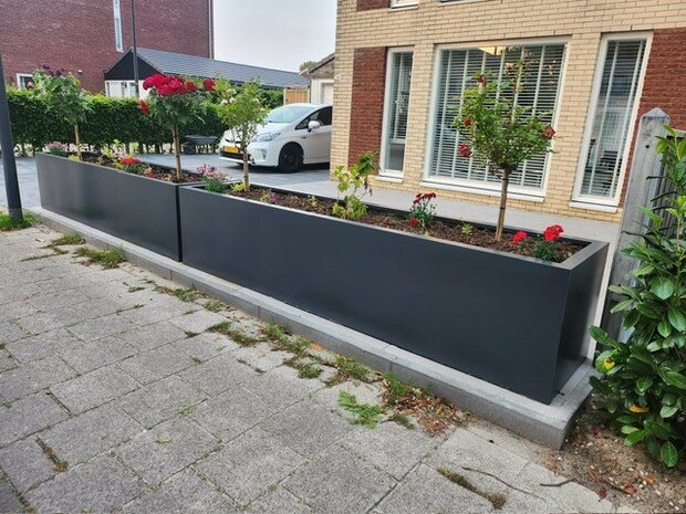 Stalen Plantenbak met bodem, 100x40x40 cm, antraciet (Ral 7016)