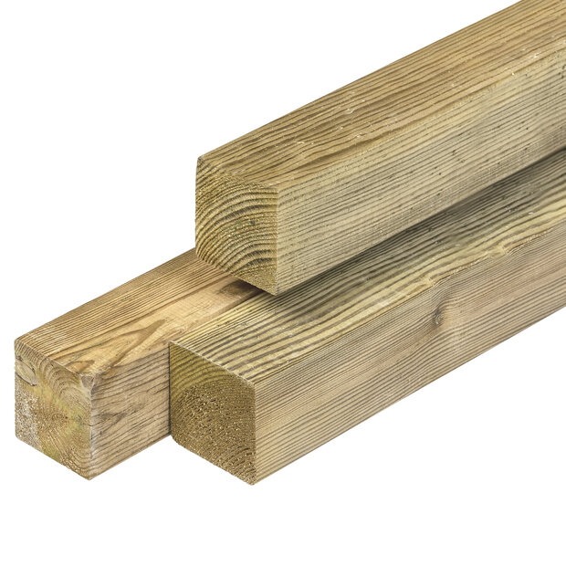 Paal ME grenen 6.8x6.8x300cm op=op