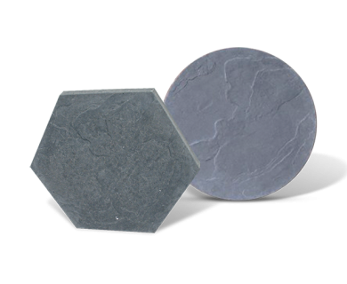 Staptegel flagstone rond 44cm zwart beton