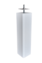 Kleur Poer 15x15x60cm Gepoedercoat Wit Fijnstructuur inclusief RVS bevestigingsplaat en draadeind