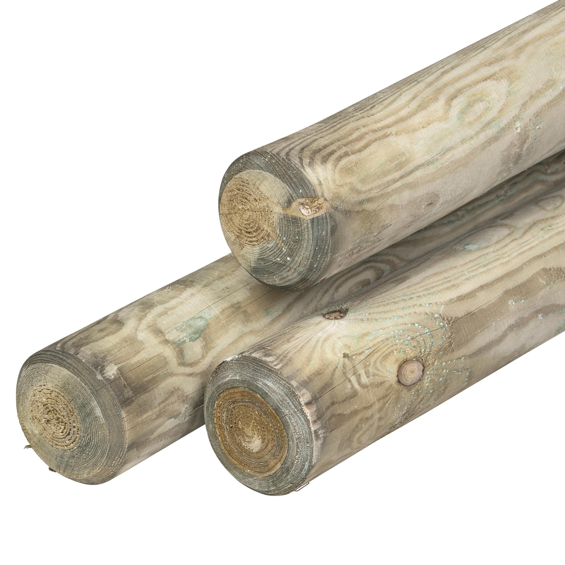 Rondgefreesde paal grenen groen geïmpregneerd, gekruind ø10 x 500 cm 