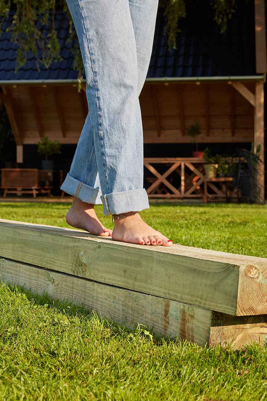 Rustieke biels grenen groen geïmpregneerd A/B klasse 3 - 12 x 22 x 260 cm